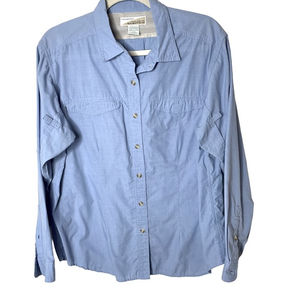 Exofficio Tops Exofficio Blue Insect Shield Repellent Button Down